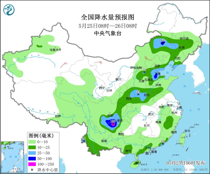 华北东北有强对流天气  重庆贵州将有较强降水过程